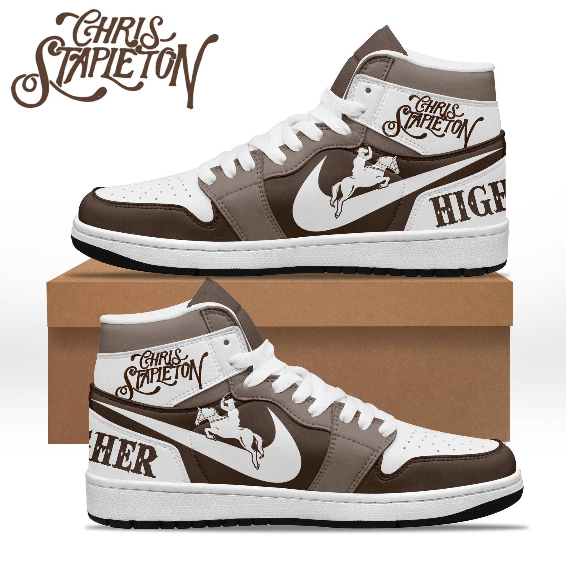 Ideafootwear Chris Stapleton AJ1 High Sneakers Shoes For Men And Women 3