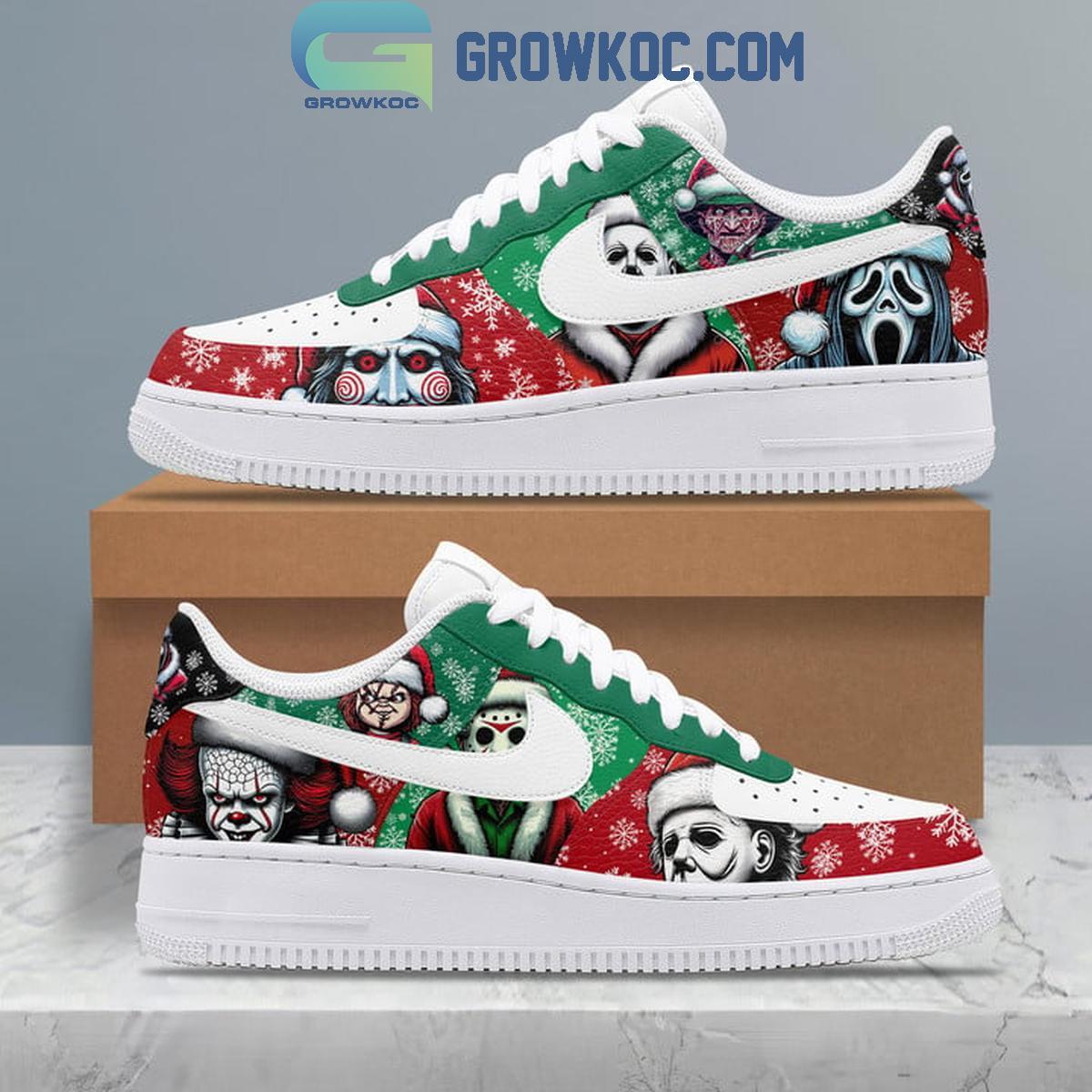 Ideafootwear Christmas Time For Horror Movies Air Low-Top Sneakers Shoes For Men And Women 1