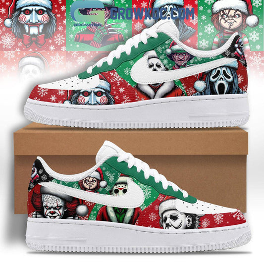 Ideafootwear Christmas Time For Horror Movies Air Low-Top Sneakers Shoes For Men And Women 1