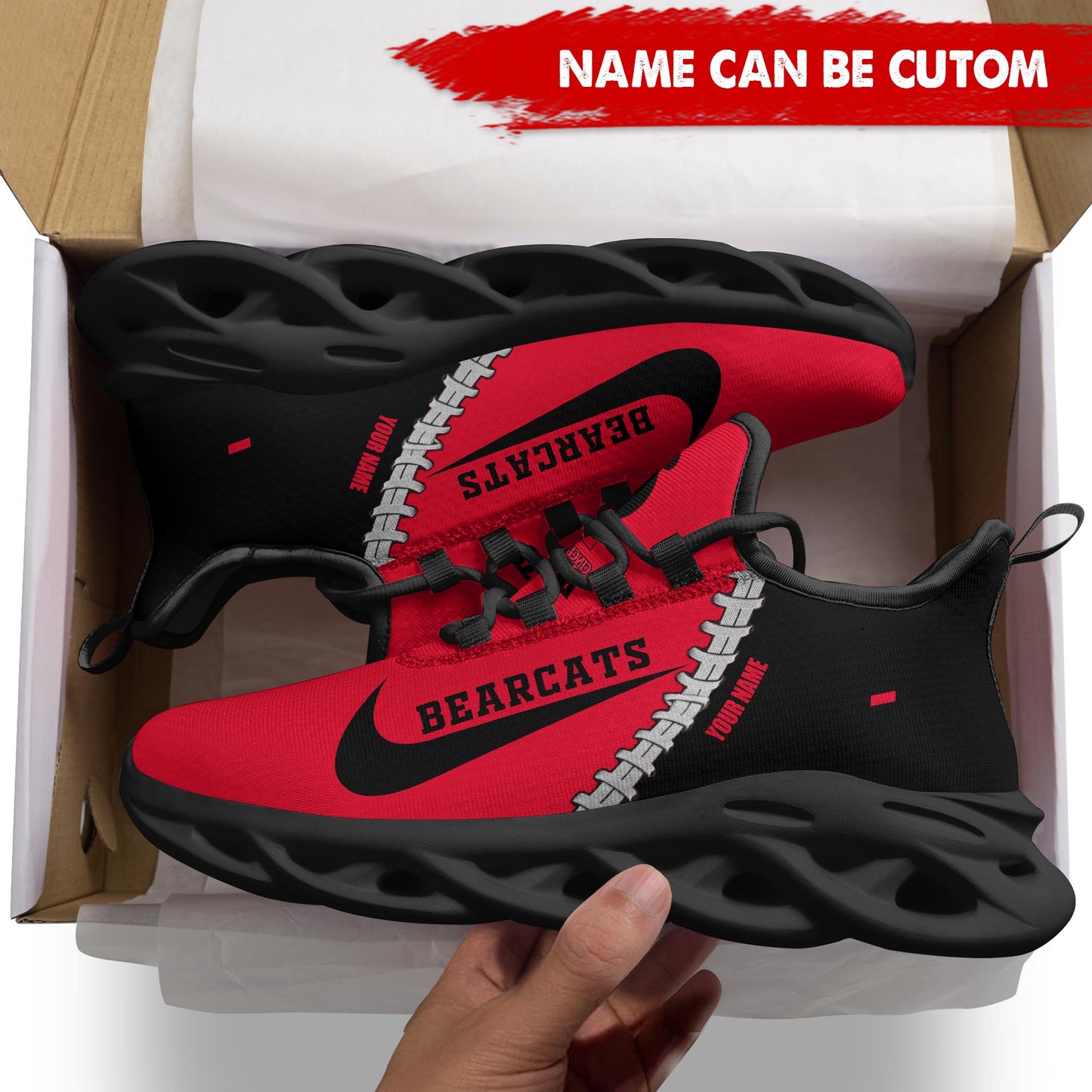 Ideafootwear Cincinnati Bearcats Max Soul Shoes Sneakers For Men And Women 1