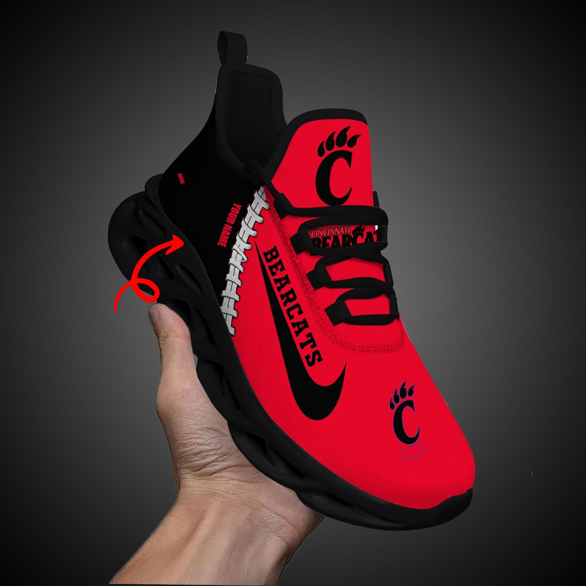 Ideafootwear Cincinnati Bearcats Max Soul Shoes Sneakers For Men And Women 1