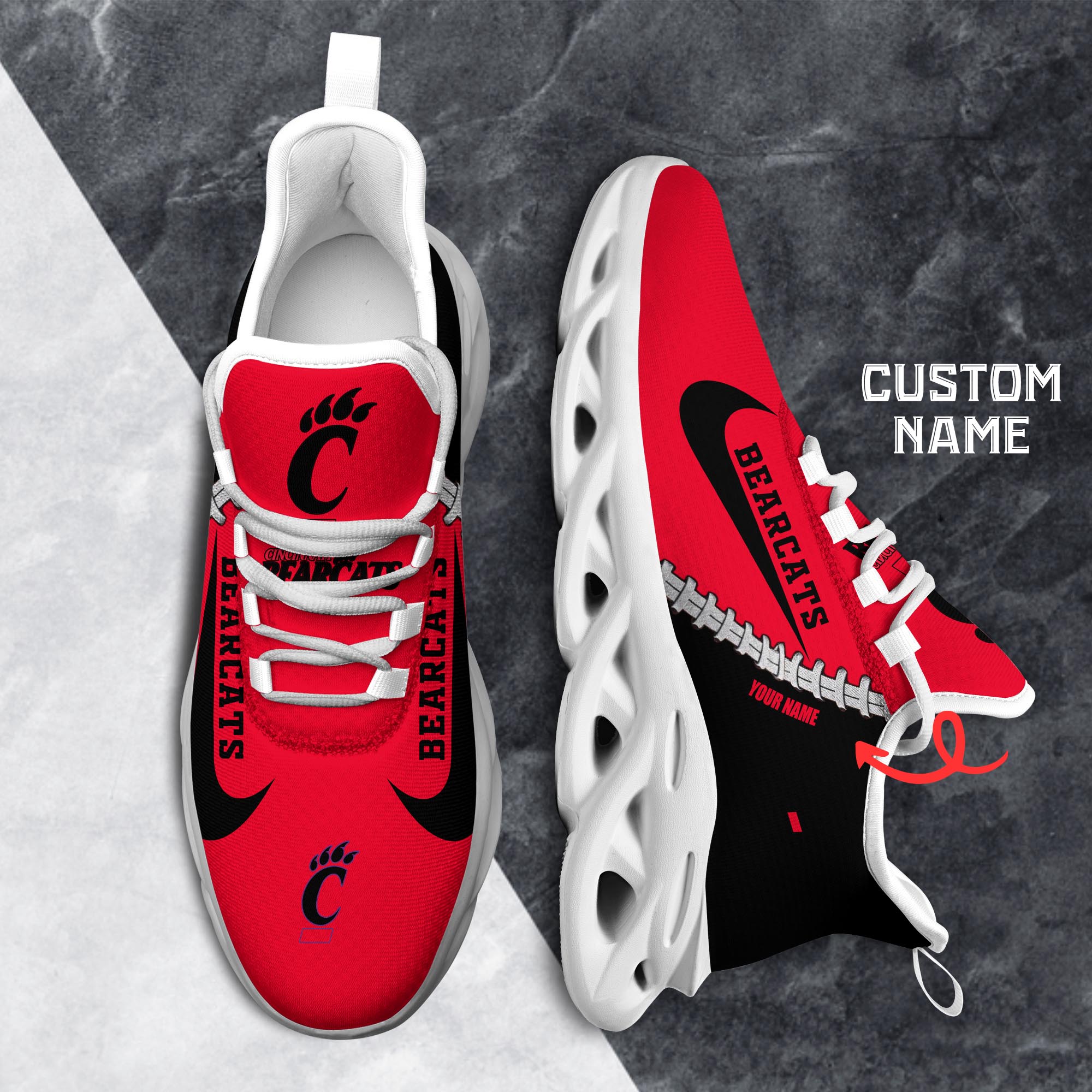 Ideafootwear Cincinnati Bearcats Max Soul Shoes Sneakers For Men And Women 1