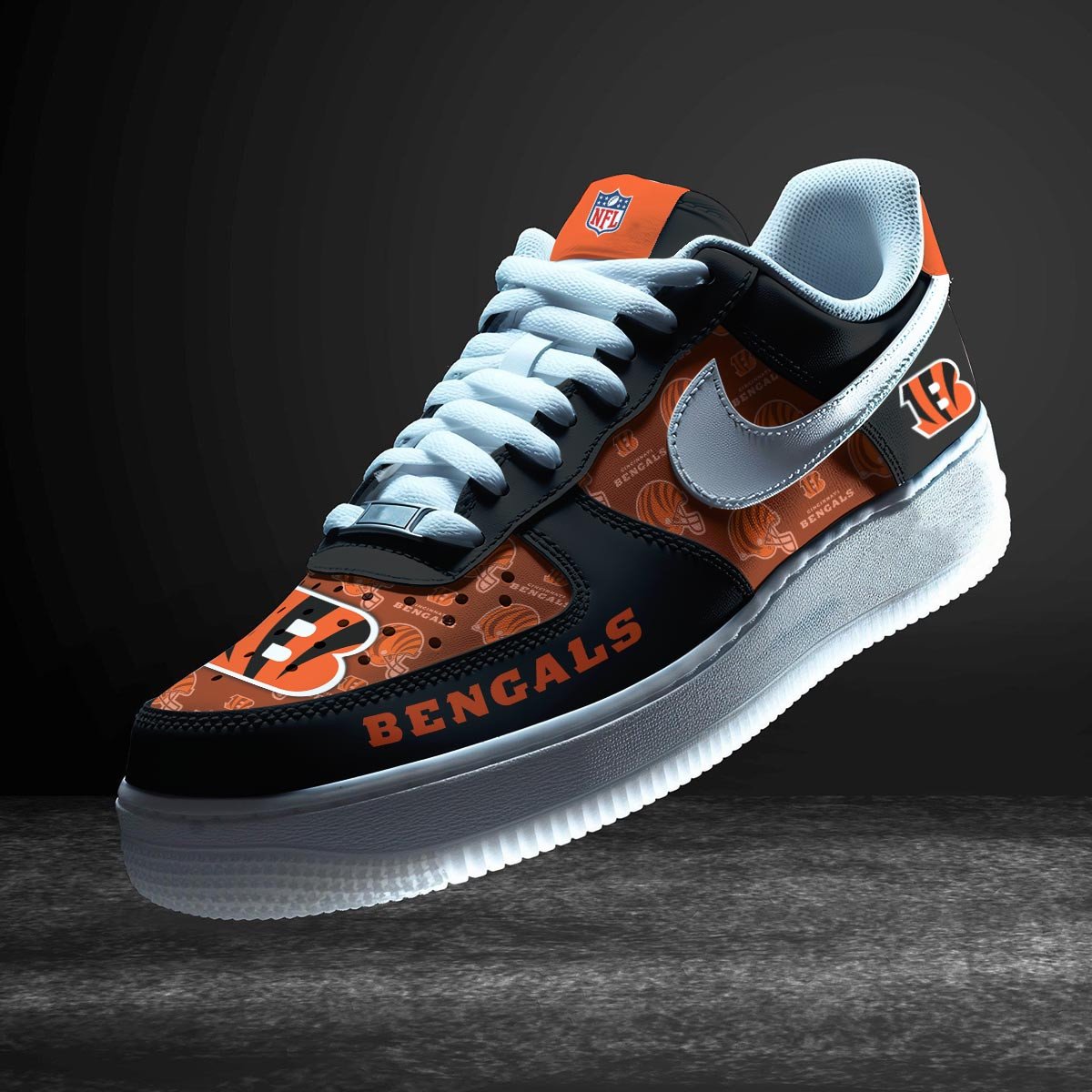 Ideafootwear Cincinnati Bengals Air Low-Top Sneakers Shoes For Men And Women 8