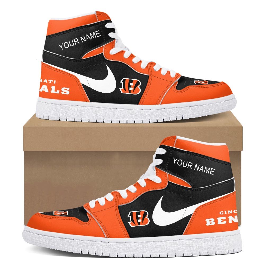 Ideafootwear Cincinnati Bengals AJ1 High Sneakers Shoes For Men And Women 12