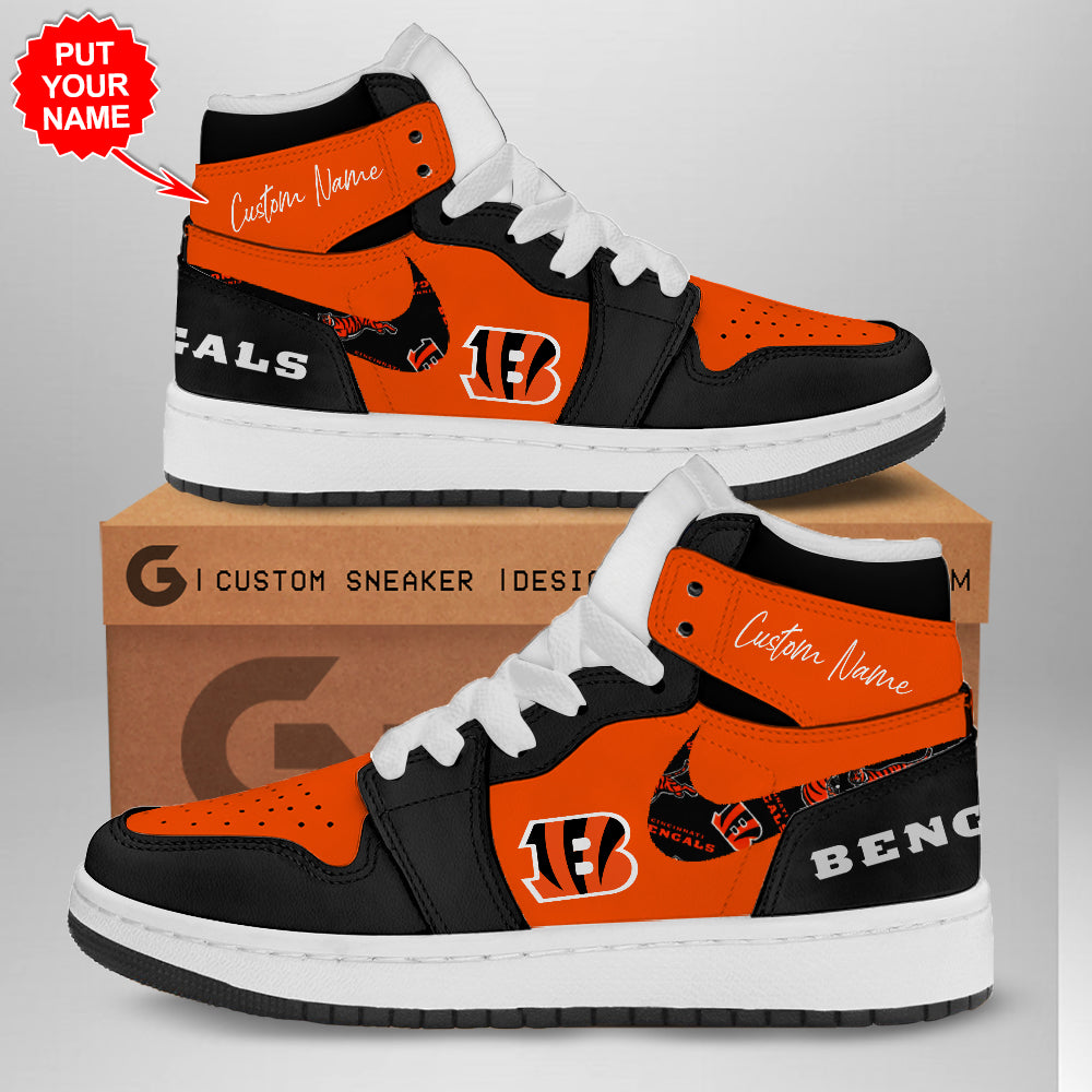 Ideafootwear Cincinnati Bengals AJ1 High Sneakers Shoes For Men And Women 5