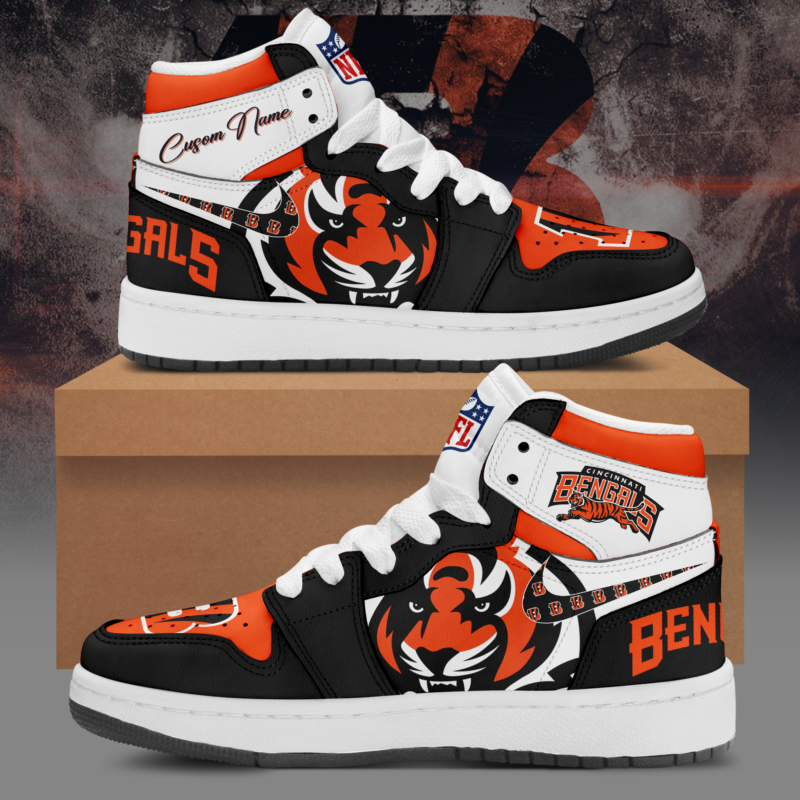 Ideafootwear Cincinnati Bengals AJ1 High Sneakers Shoes For Men And Women 11