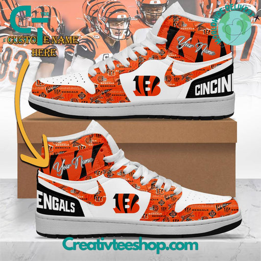 Ideafootwear Cincinnati Bengals AJ1 High Sneakers Shoes For Men And Women 8