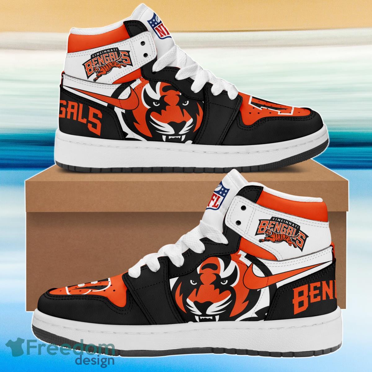 Ideafootwear Cincinnati Bengals AJ1 High Sneakers Shoes For Men And Women 15