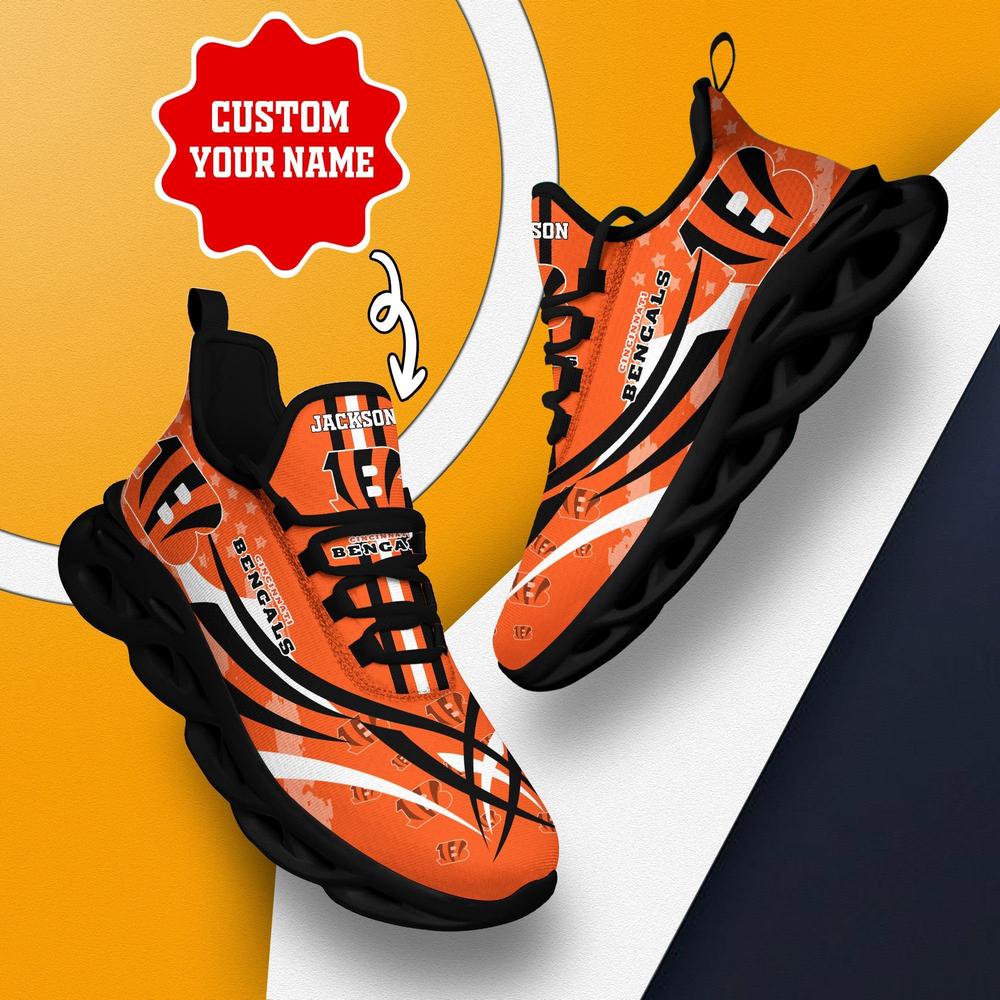 Ideafootwear Cincinnati Bengals Max Soul Shoes Sneakers For Men And Women 46