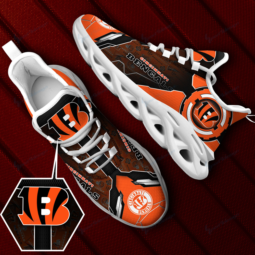 Ideafootwear Cincinnati Bengals Max Soul Shoes Sneakers For Men And Women 36