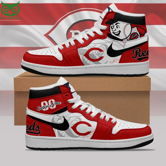 Ideafootwear Cincinnati Reds AJ1 High Sneakers Shoes For Men And Women 5