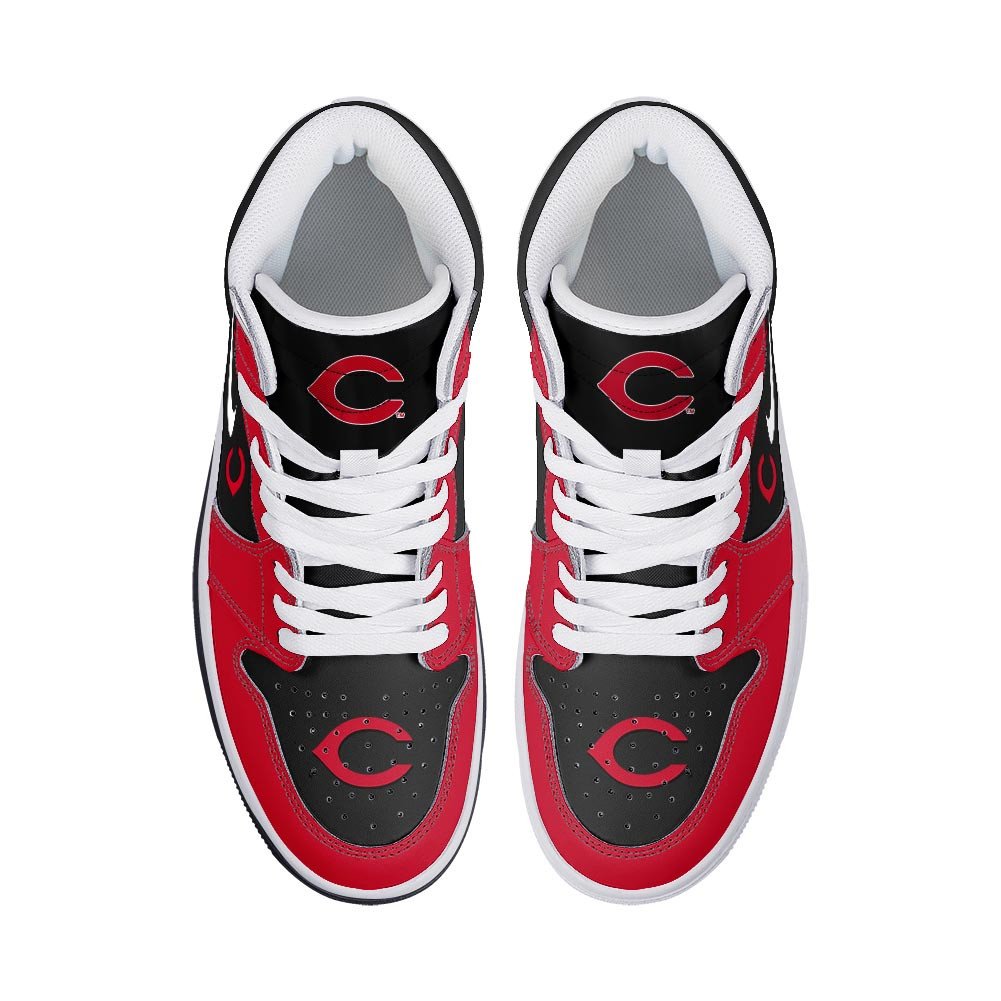 Ideafootwear Cincinnati Reds AJ1 High Sneakers Shoes For Men And Women 3