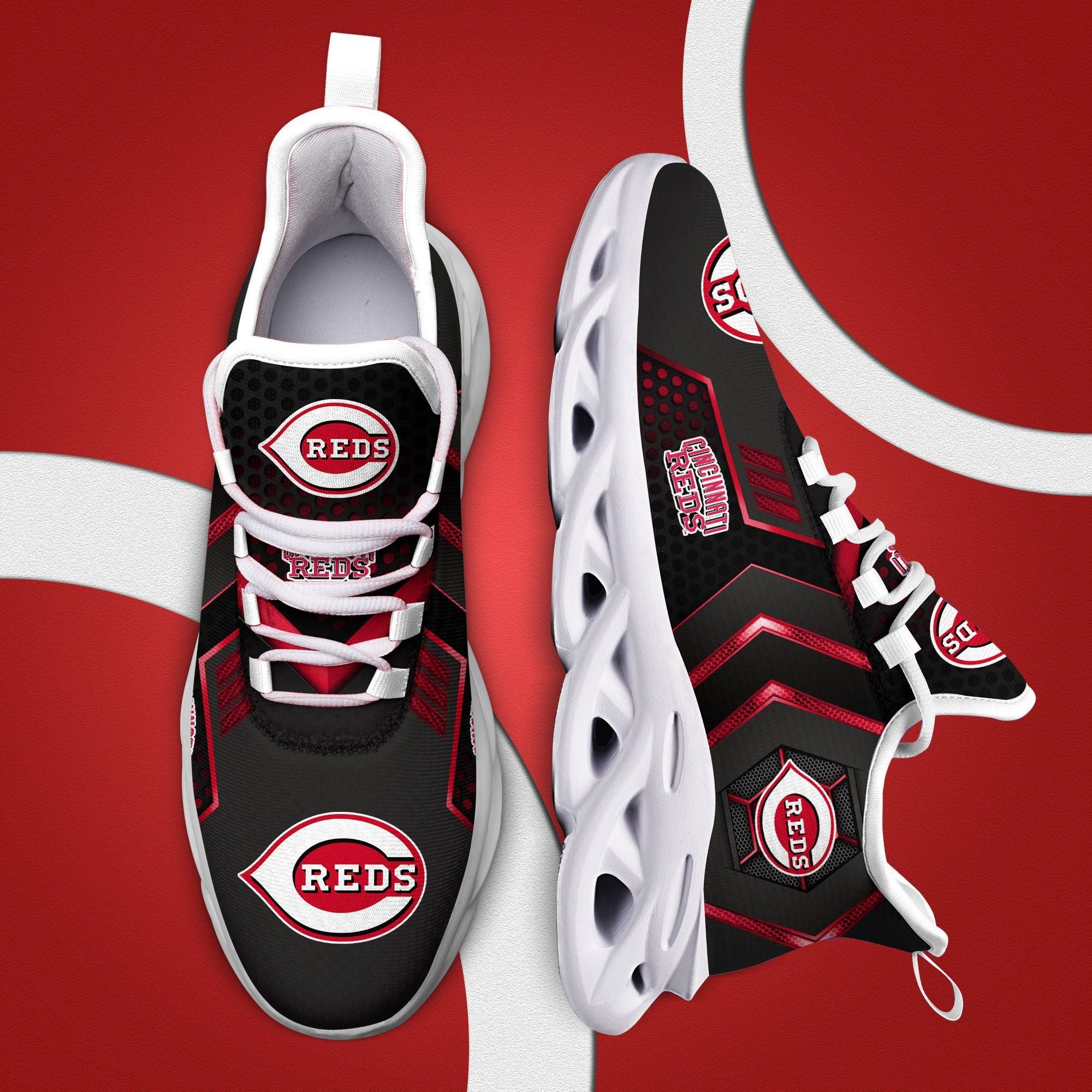 Ideafootwear Cincinnati Reds Max Soul Shoes Sneakers For Men And Women 1