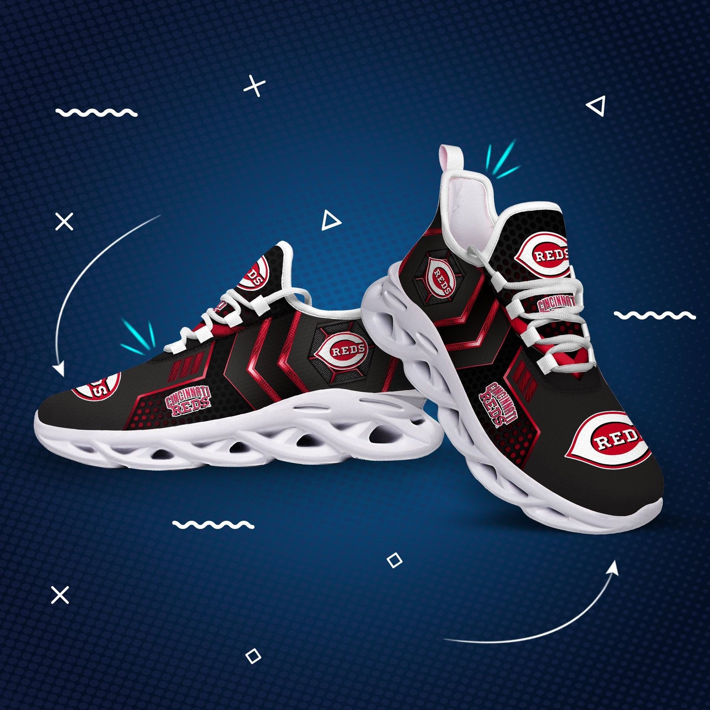 Ideafootwear Cincinnati Reds Max Soul Shoes Sneakers For Men And Women 1
