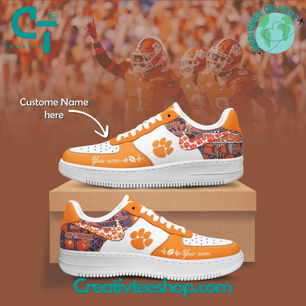 Ideafootwear Clemson Tigers Air Low-Top Sneakers Shoes For Men And Women 5