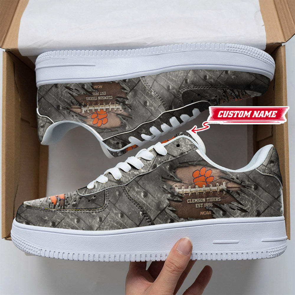 Ideafootwear Clemson Tigers Air Low-Top Sneakers Shoes For Men And Women 1