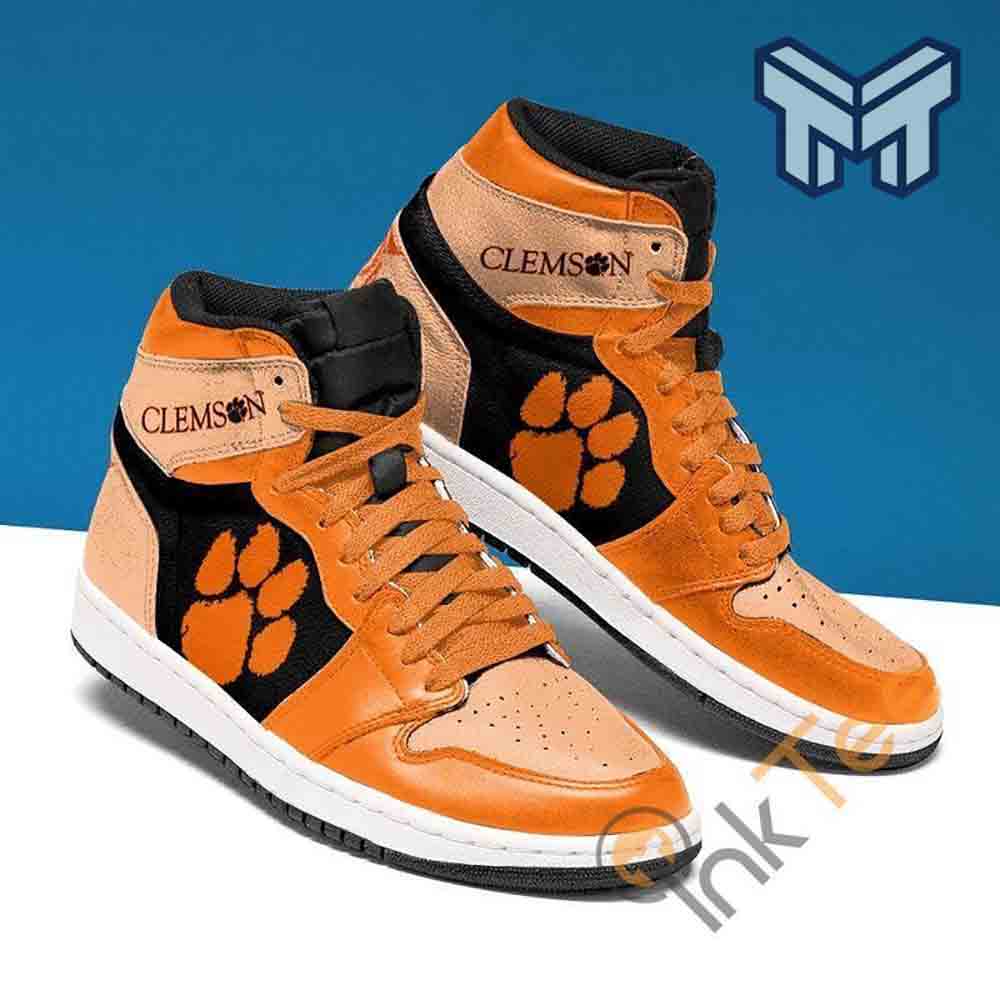 Ideafootwear Clemson Tigers AJ1 High Sneakers Shoes For Men And Women 3