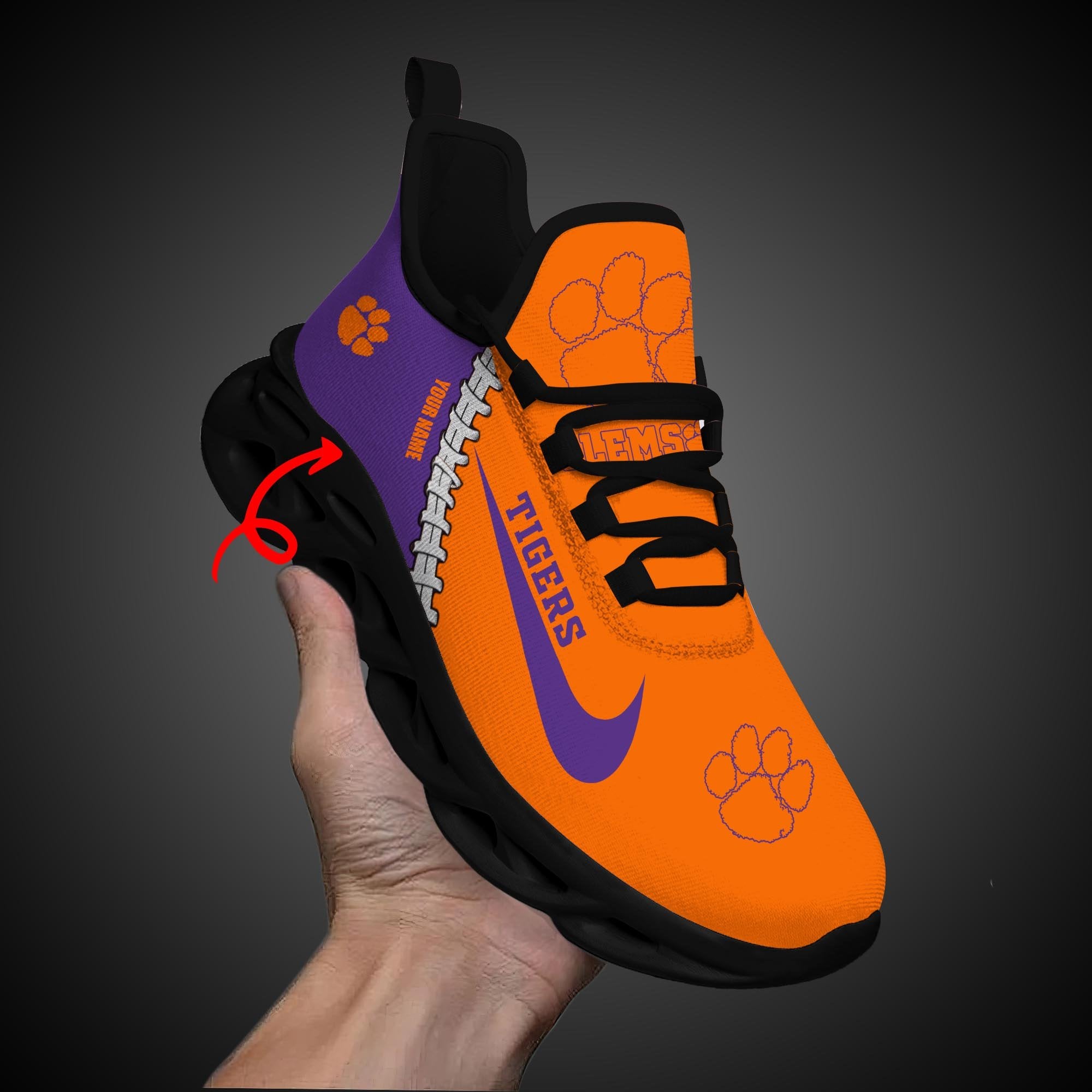 Ideafootwear Clemson Tigers Max Soul Shoes Sneakers For Men And Women 2