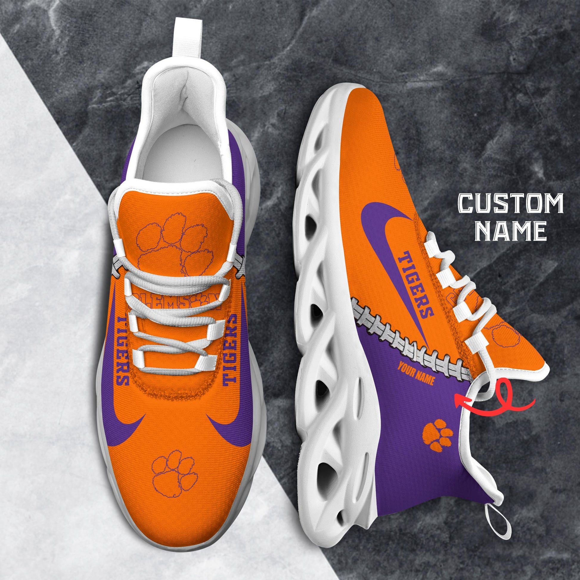 Ideafootwear Clemson Tigers Max Soul Shoes Sneakers For Men And Women 2