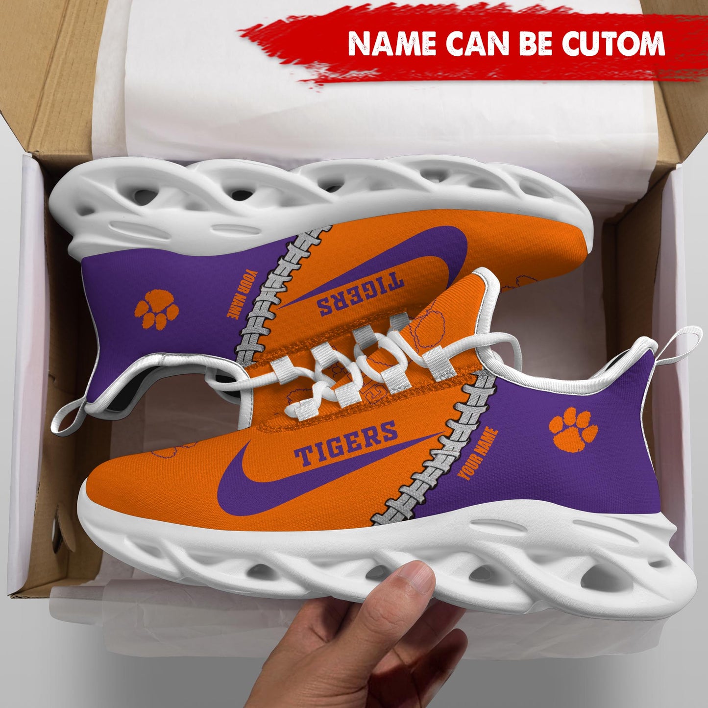 Ideafootwear Clemson Tigers Max Soul Shoes Sneakers For Men And Women 2