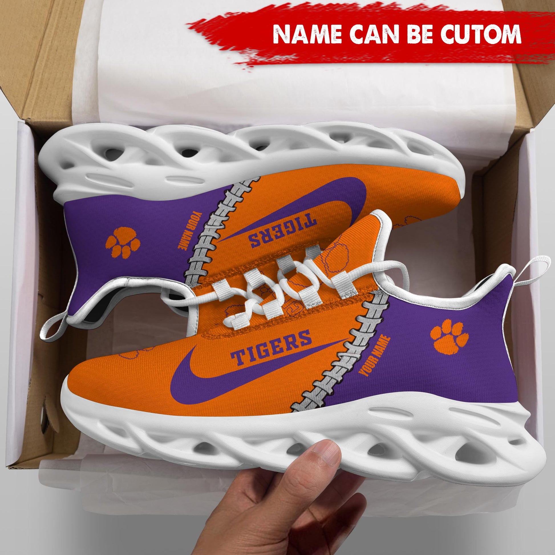 Ideafootwear Clemson Tigers Max Soul Shoes Sneakers For Men And Women 2