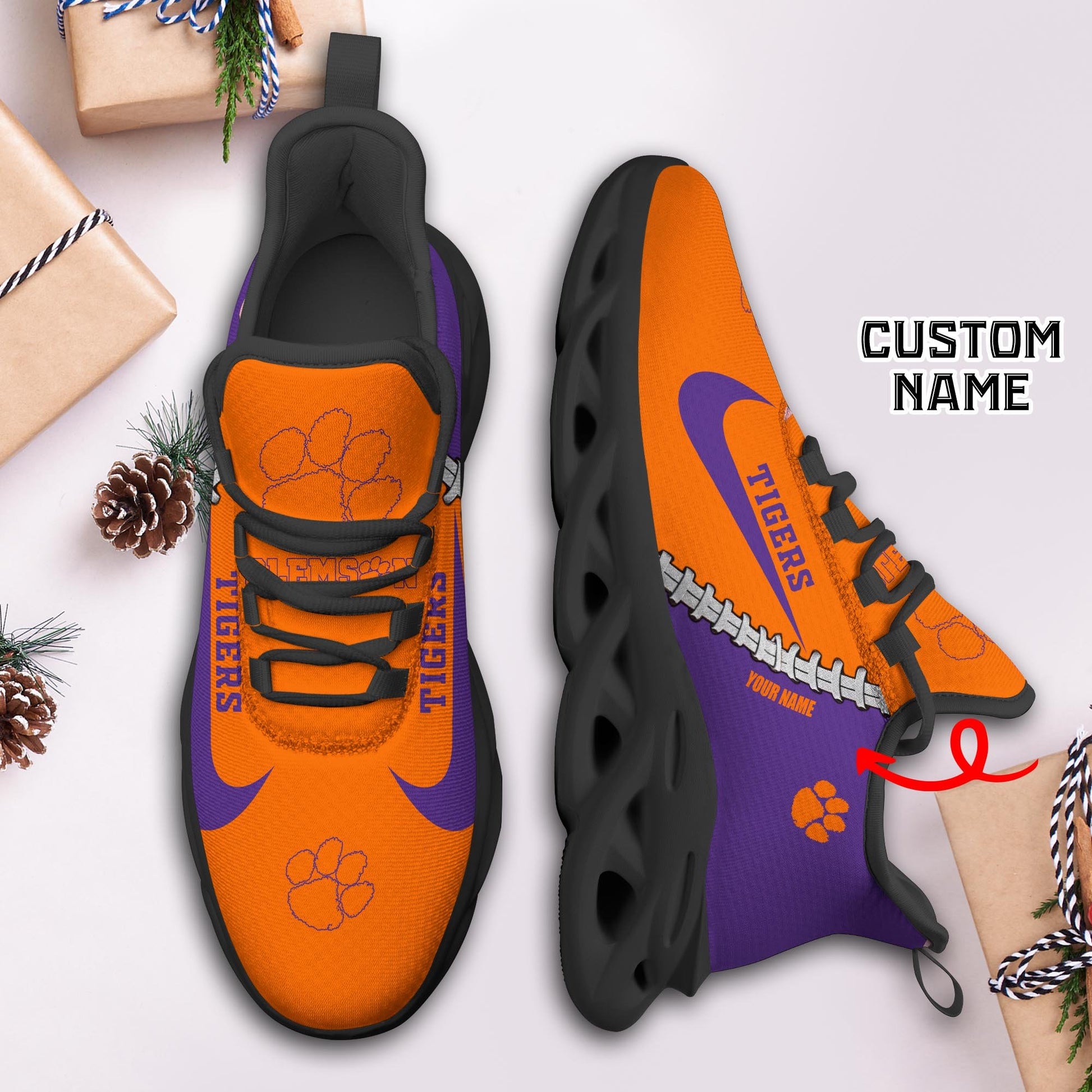 Ideafootwear Clemson Tigers Max Soul Shoes Sneakers For Men And Women 2