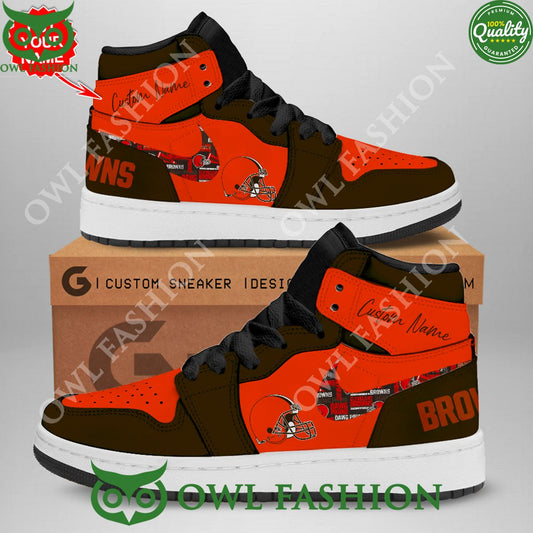 Ideafootwear Cleveland Browns AJ1 High Sneakers Shoes For Men And Women 17