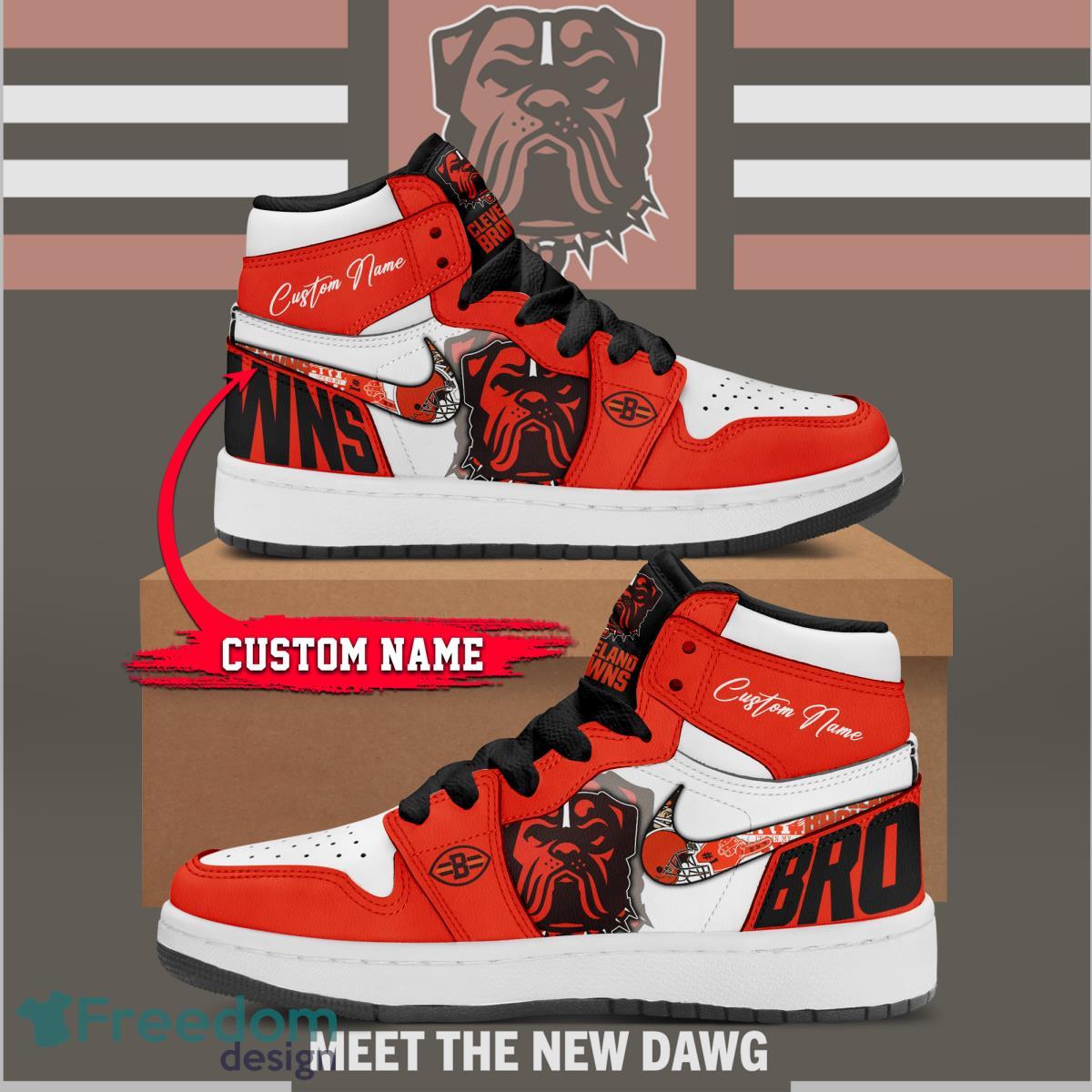 Ideafootwear Cleveland Browns AJ1 High Sneakers Shoes For Men And Women 5