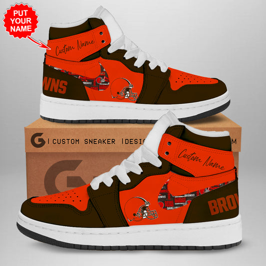 Ideafootwear Cleveland Browns AJ1 High Sneakers Shoes For Men And Women 6