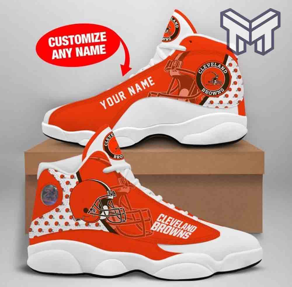 Ideafootwear Cleveland Browns AJ13 Sneakers Shoes For Men And Women 2