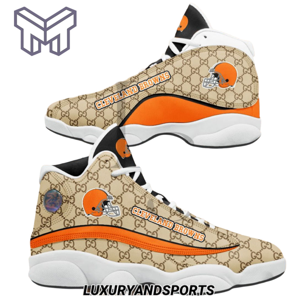 Ideafootwear Cleveland Browns AJ13 Sneakers Shoes For Men And Women 8