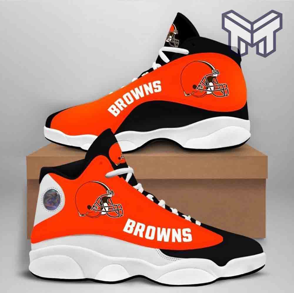 Ideafootwear Cleveland Browns AJ13 Sneakers Shoes For Men And Women 7