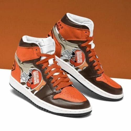 Ideafootwear Cleveland Browns NFL AJ1 High Sneakers Shoes For Men And Women 2