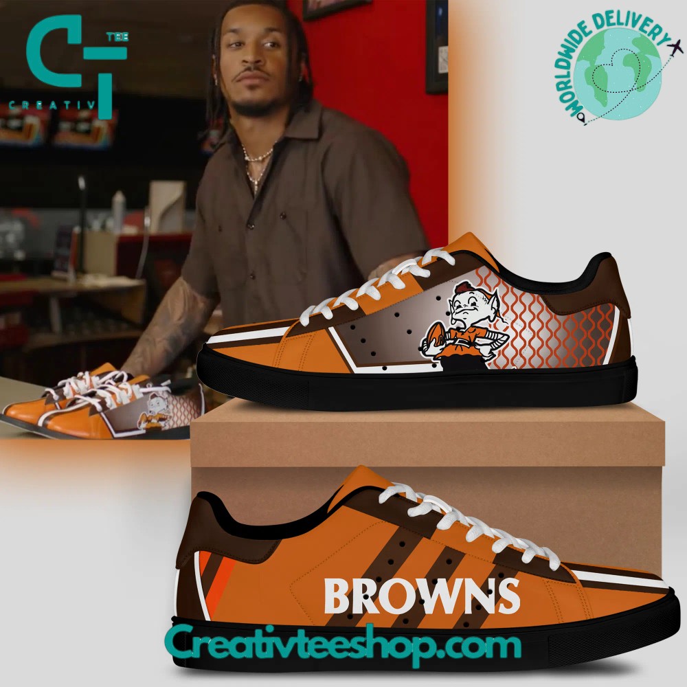 Ideafootwear Cleveland Browns Skate Stan Shoes Sneakes For Men And Women 1