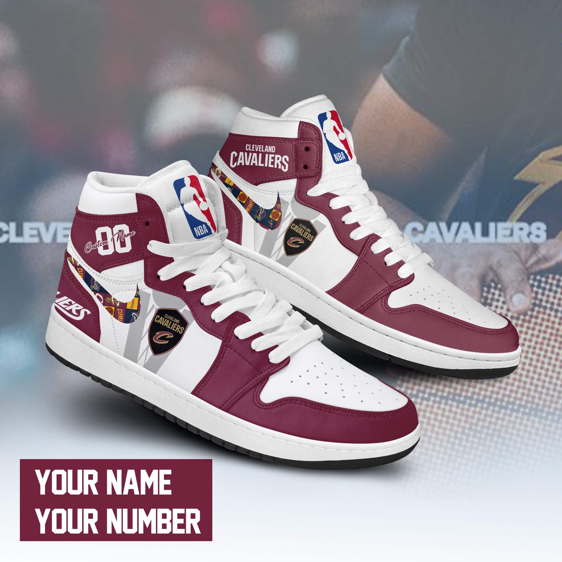 Ideafootwear Cleveland Cavaliers AJ1 High Sneakers Shoes For Men And Women 1