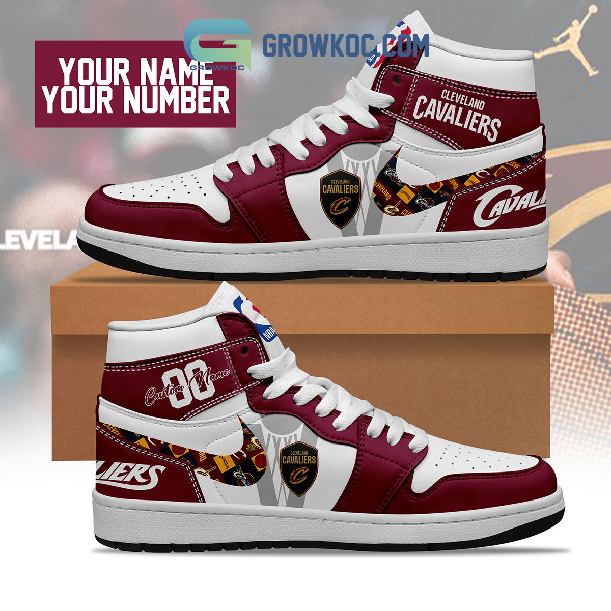 Ideafootwear Cleveland Cavaliers AJ1 High Sneakers Shoes For Men And Women 6