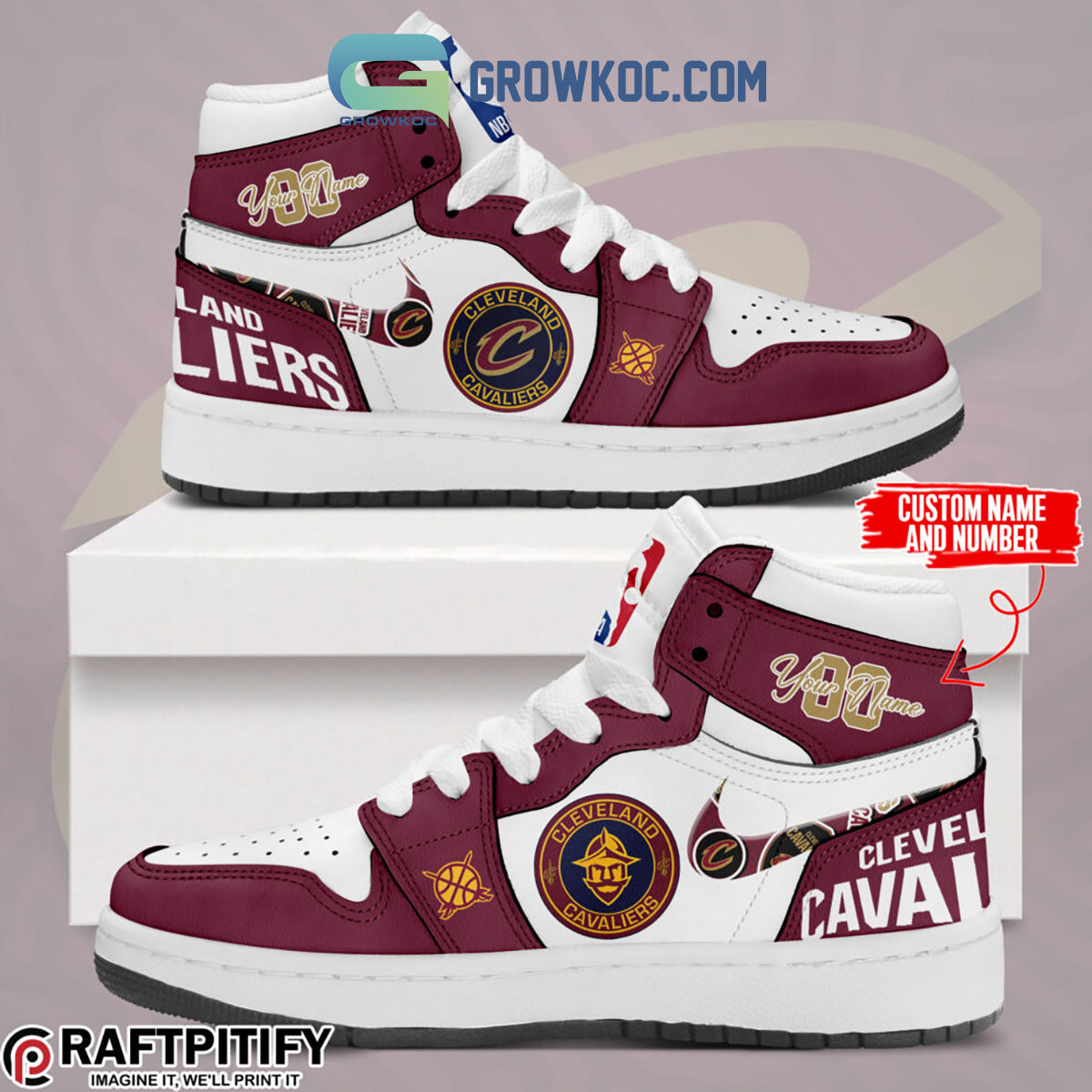 Ideafootwear Cleveland Cavaliers AJ1 High Sneakers Shoes For Men And Women 5