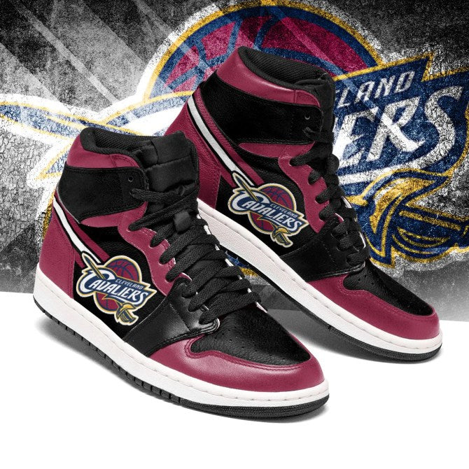 Ideafootwear Cleveland Cavaliers NBA AJ1 High Sneakers Shoes For Men And Women 3