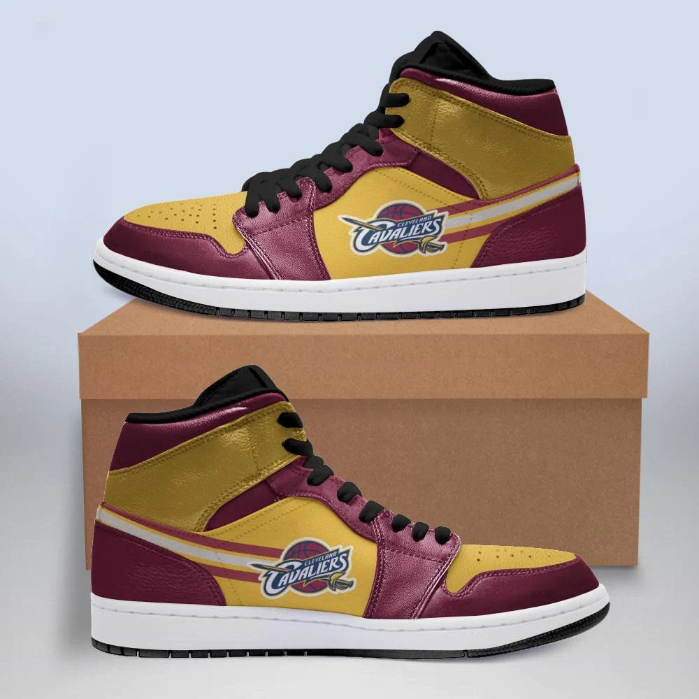 Ideafootwear Cleveland Cavaliers NBA AJ1 High Sneakers Shoes For Men And Women 2