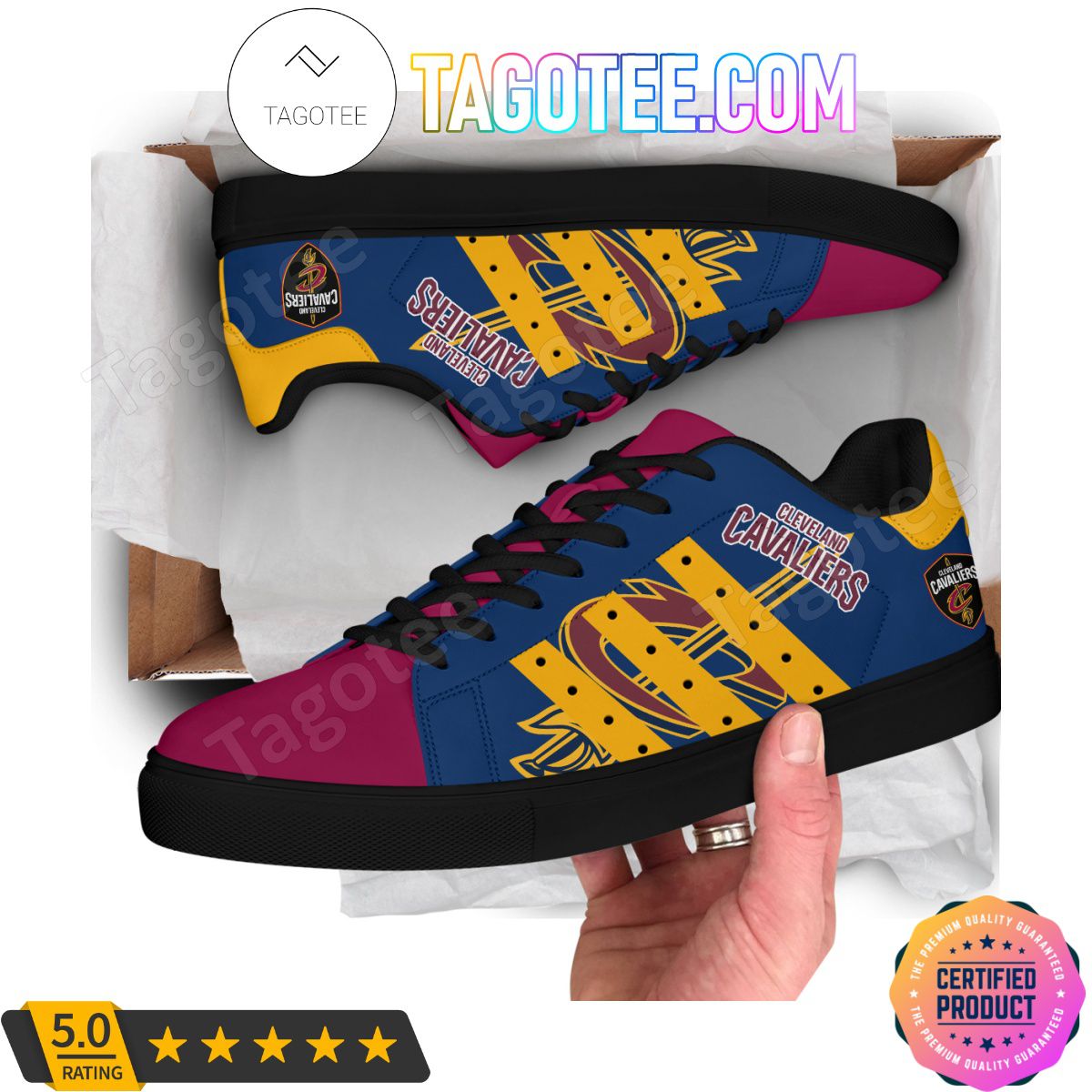 Ideafootwear Cleveland Cavaliers Skate Stan Shoes Sneakes For Men And Women 1
