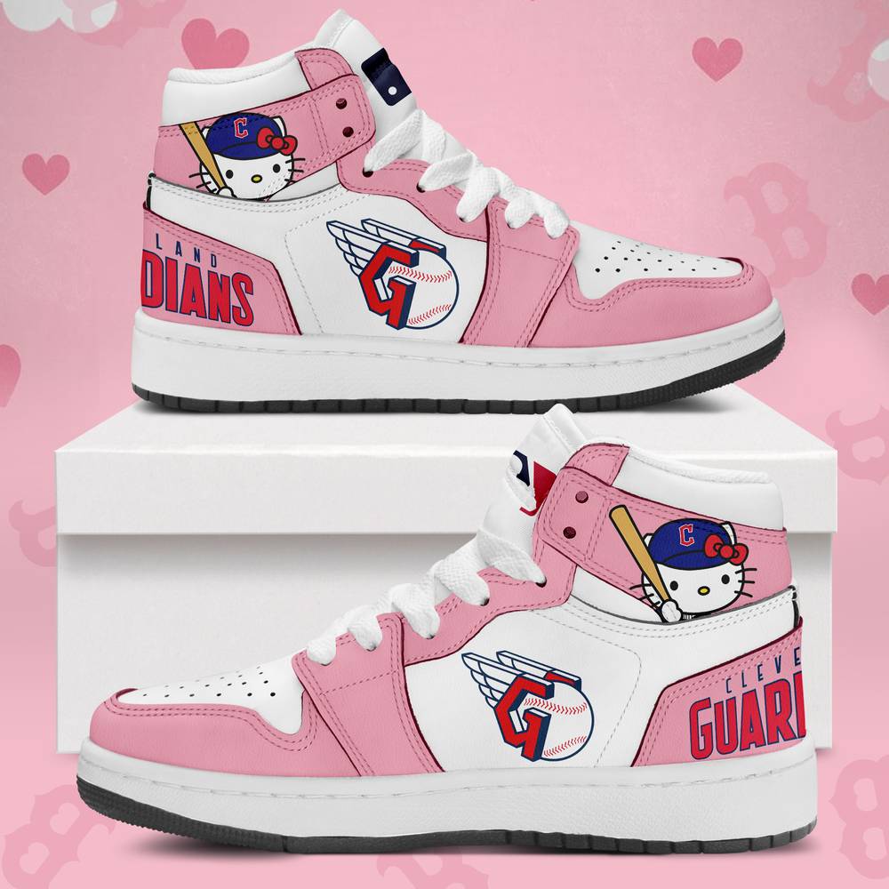 Ideafootwear Cleveland Guardians AJ1 High Sneakers Shoes For Men And Women 4