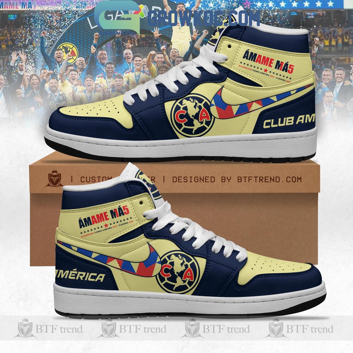 Ideafootwear Club America Bicampeones Amame AJ1 High Sneakers Shoes For Men And Women 1