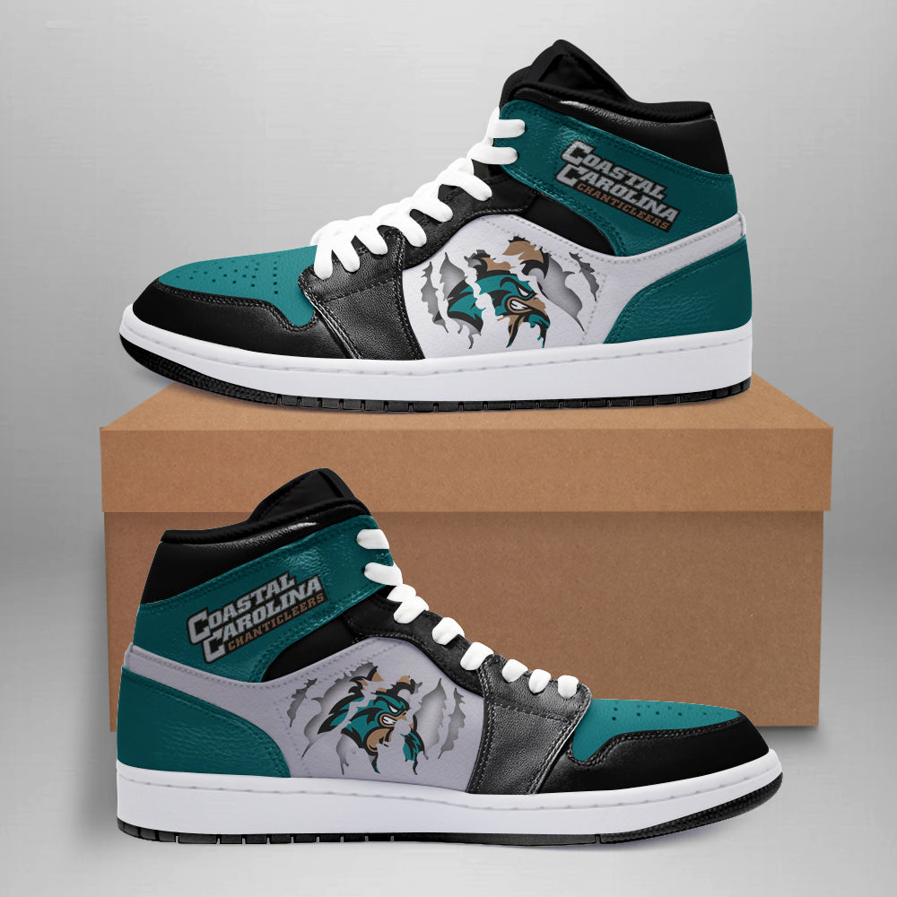 Ideafootwear Coastal Carolina Chanticleers AJ1 High Sneakers Shoes For Men And Women 1