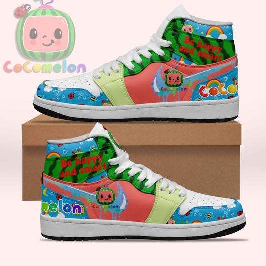Ideafootwear Cocomelon AJ1 High Sneakers Shoes For Men And Women 1