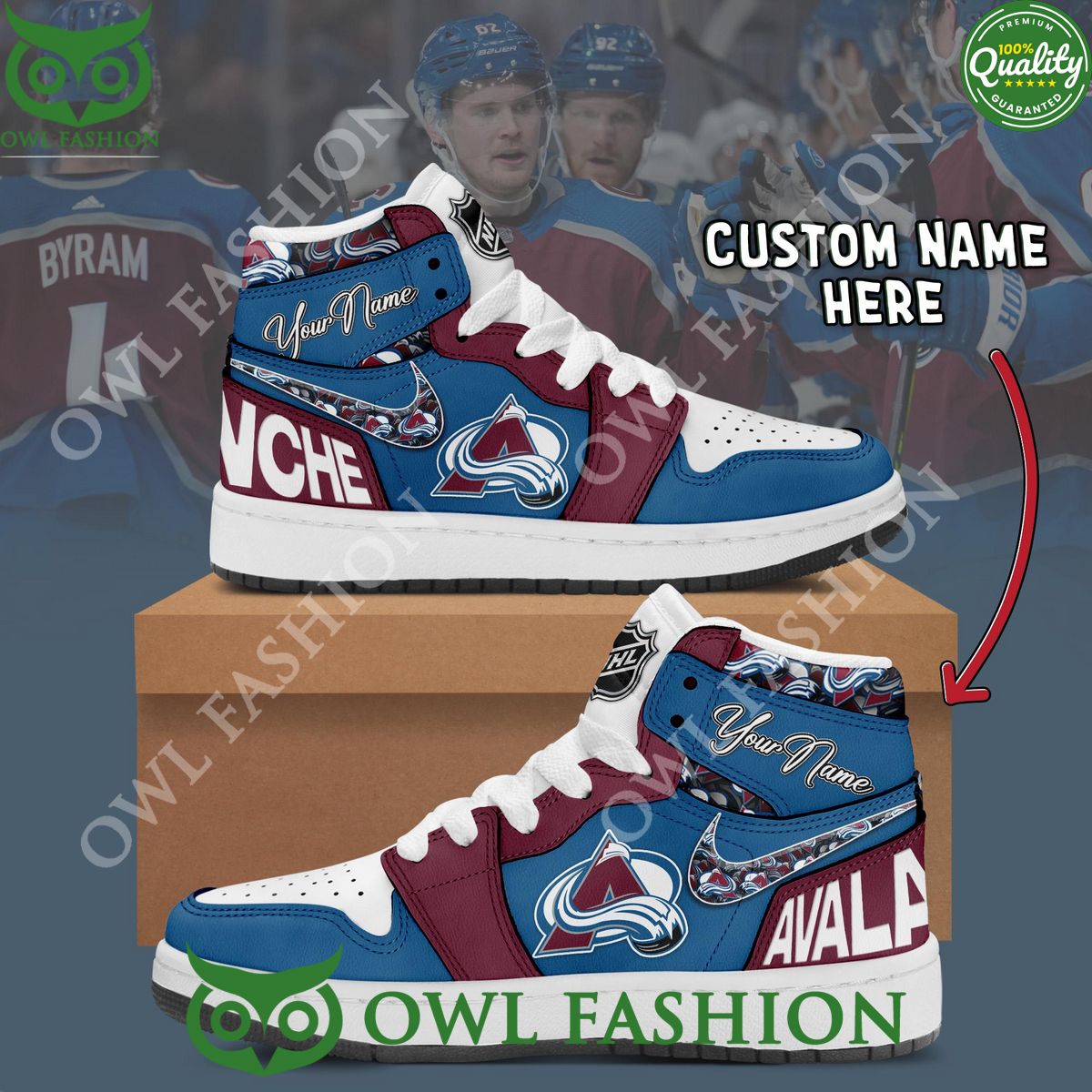 Ideafootwear Colorado Avalanche AJ1 High Sneakers Shoes For Men And Women 6