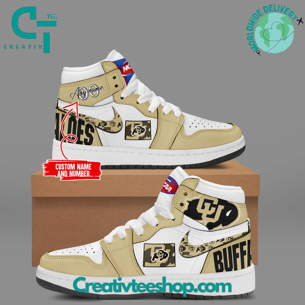 Ideafootwear Colorado Buffaloes AJ1 High Sneakers Shoes For Men And Women 3