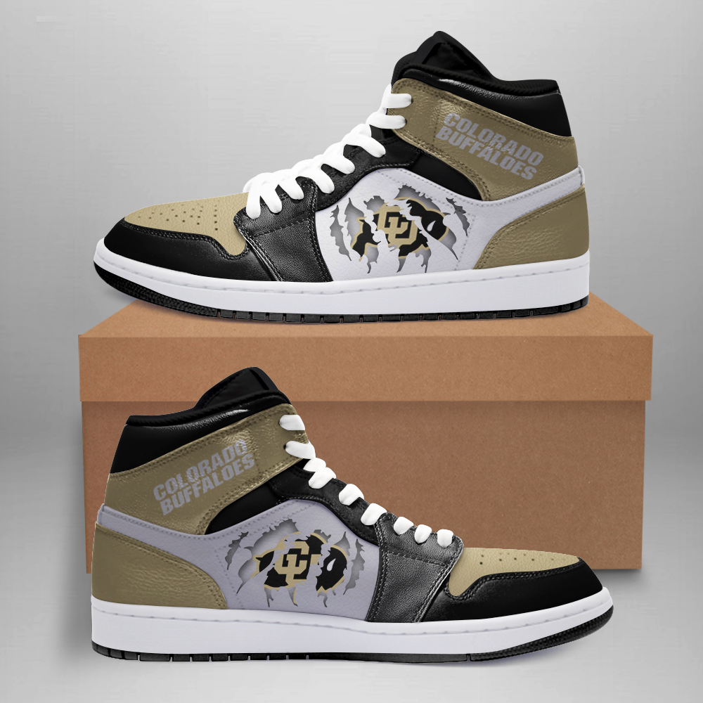 Ideafootwear Colorado Buffaloes AJ1 High Sneakers Shoes For Men And Women 5