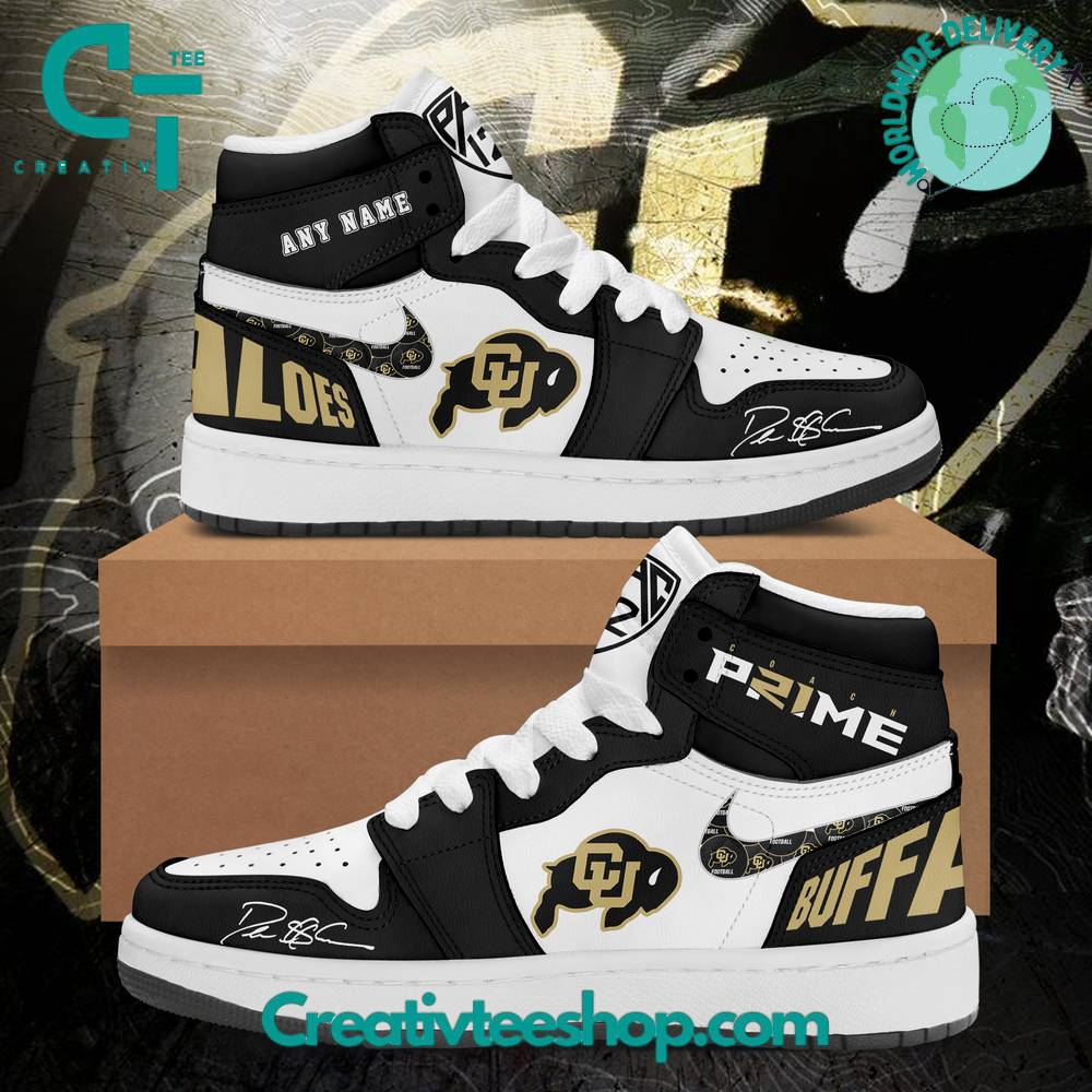 Ideafootwear Colorado Buffaloes AJ1 High Sneakers Shoes For Men And Women 4