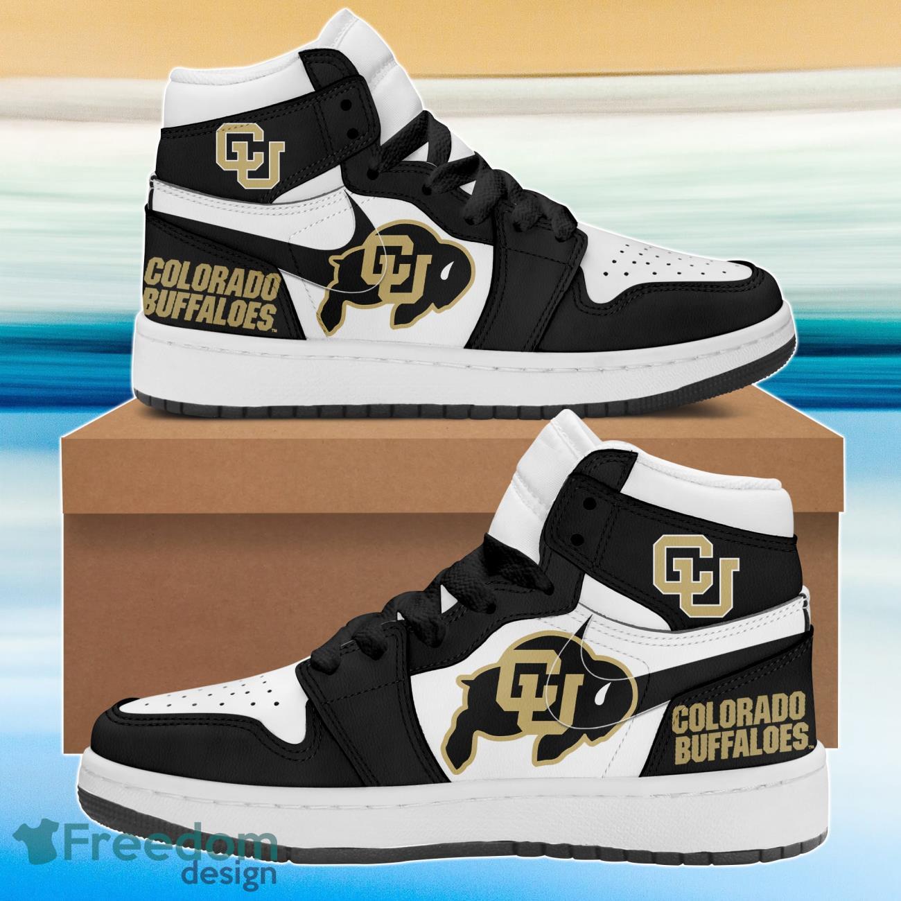Ideafootwear Colorado Buffaloes AJ1 High Sneakers Shoes For Men And Women 7