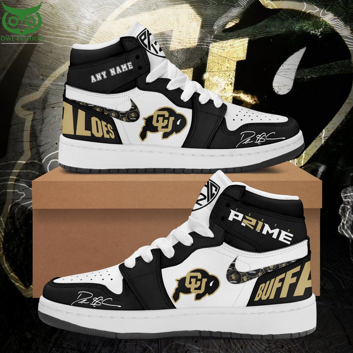 Ideafootwear Colorado Buffaloes AJ1 High Sneakers Shoes For Men And Women 10